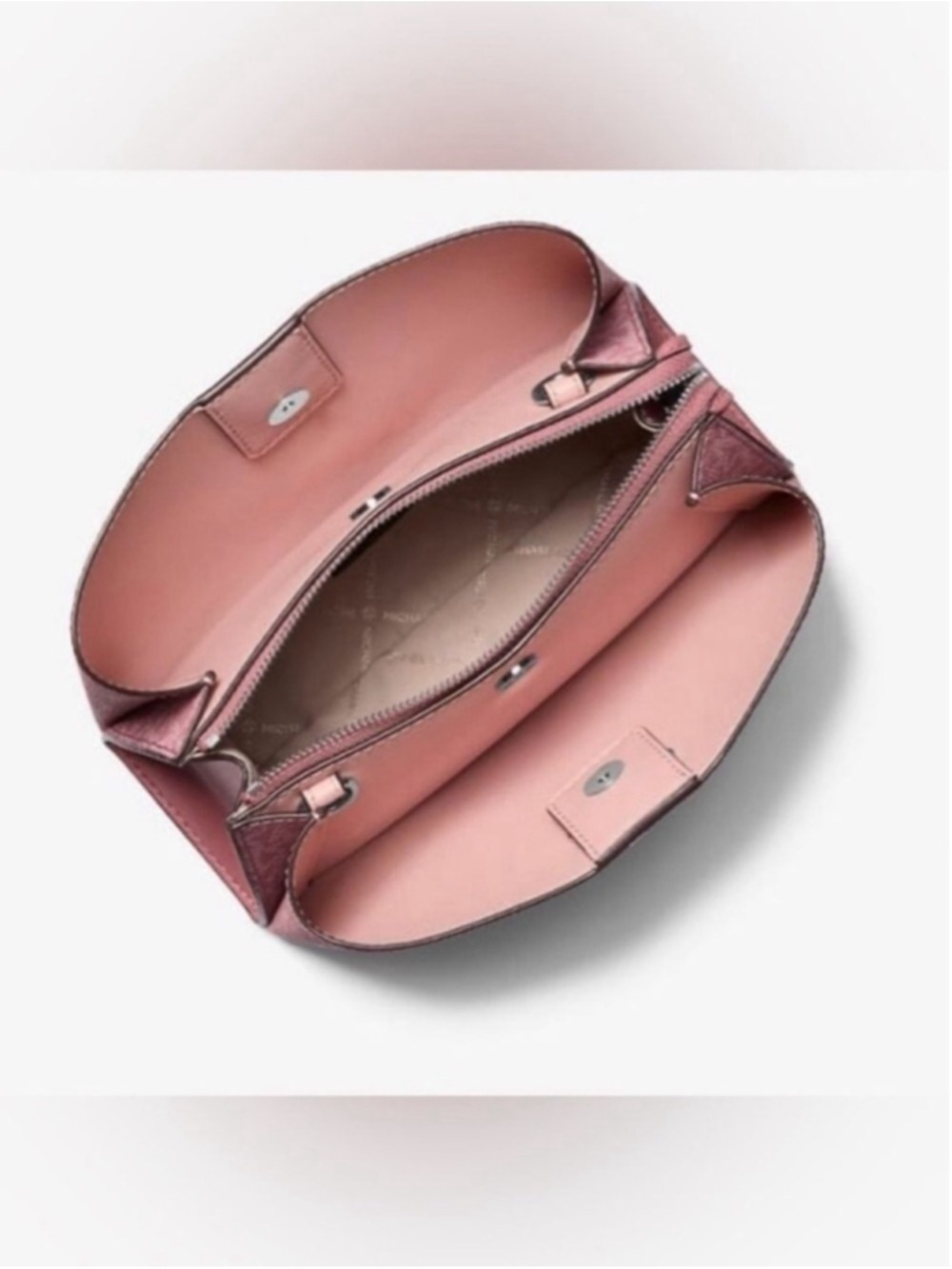 Michael Kors Ruthie Crossbody & Matching Wallet MK Signature Logo Rose Pink - Picture 11 of 15